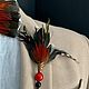 Bow tie and boutonniere set with rooster and pheasant feathers. Butterflies. GooseTie. Bow tie feathers. Online shopping on My Livemaster.  Фото №2