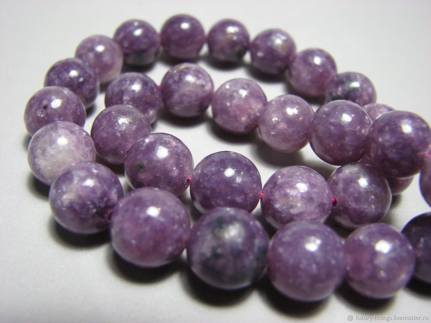 Lepidolite 10 mm, Beads1, Moscow,  Фото №1