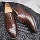 Oxfords made of genuine crocodile leather, in brown color!. Oxfords. SHOES&BAGS. My Livemaster. Фото №4