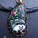 Hedgehog pendants to order - jewelry painting on stone. Pendant. Olga Kniazeva | Jewelry painting. My Livemaster. Фото №6