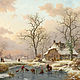 The painting 'Dutch landscape. Winter skiing', Pictures, St. Petersburg,  Фото №1