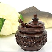 Посуда handmade. Livemaster - original item Wooden carved salt shaker for a loaf 