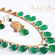 Necklace with green onyx, set, gilding. Necklace. White Book. My Livemaster. Фото №5
