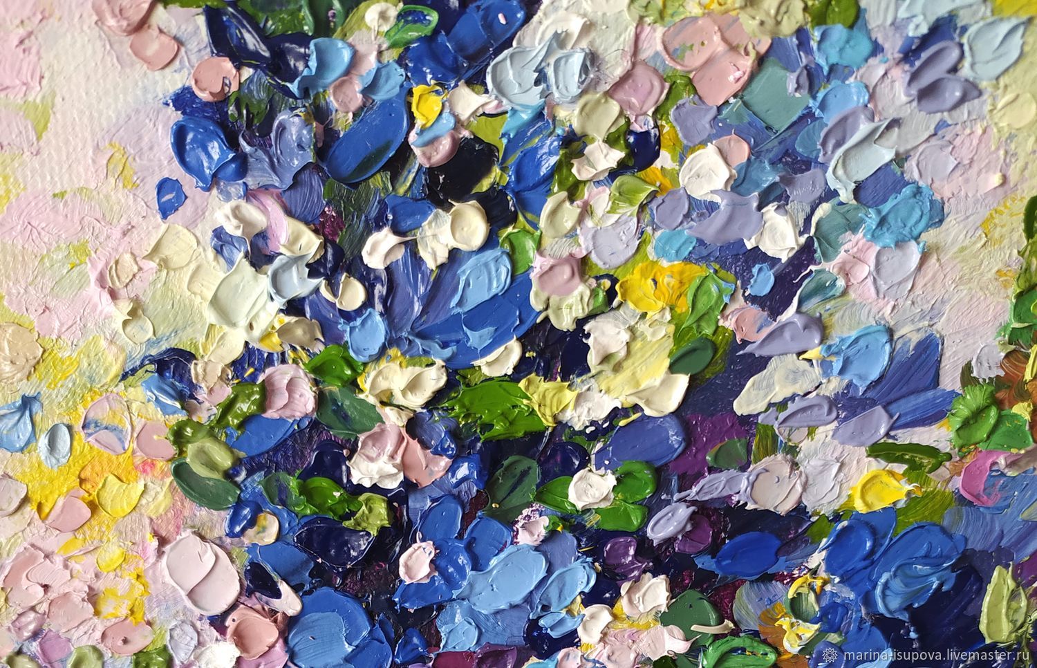 Картина маслом на холсте Цветы Букет Ромашка Васильки в интернет ...