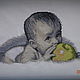 Малыш с яблоком (ручная вышивка), Новогодние сувениры, Новосибирск,  Фото №1