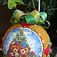 christmas kimekomi Teddy bear ball under the Christmas tree (collectible). Christmas decorations. Yuliya LABORERA souvenir present (yuliya-laborera-podarki). Online shopping on My Livemaster.  Фото №2