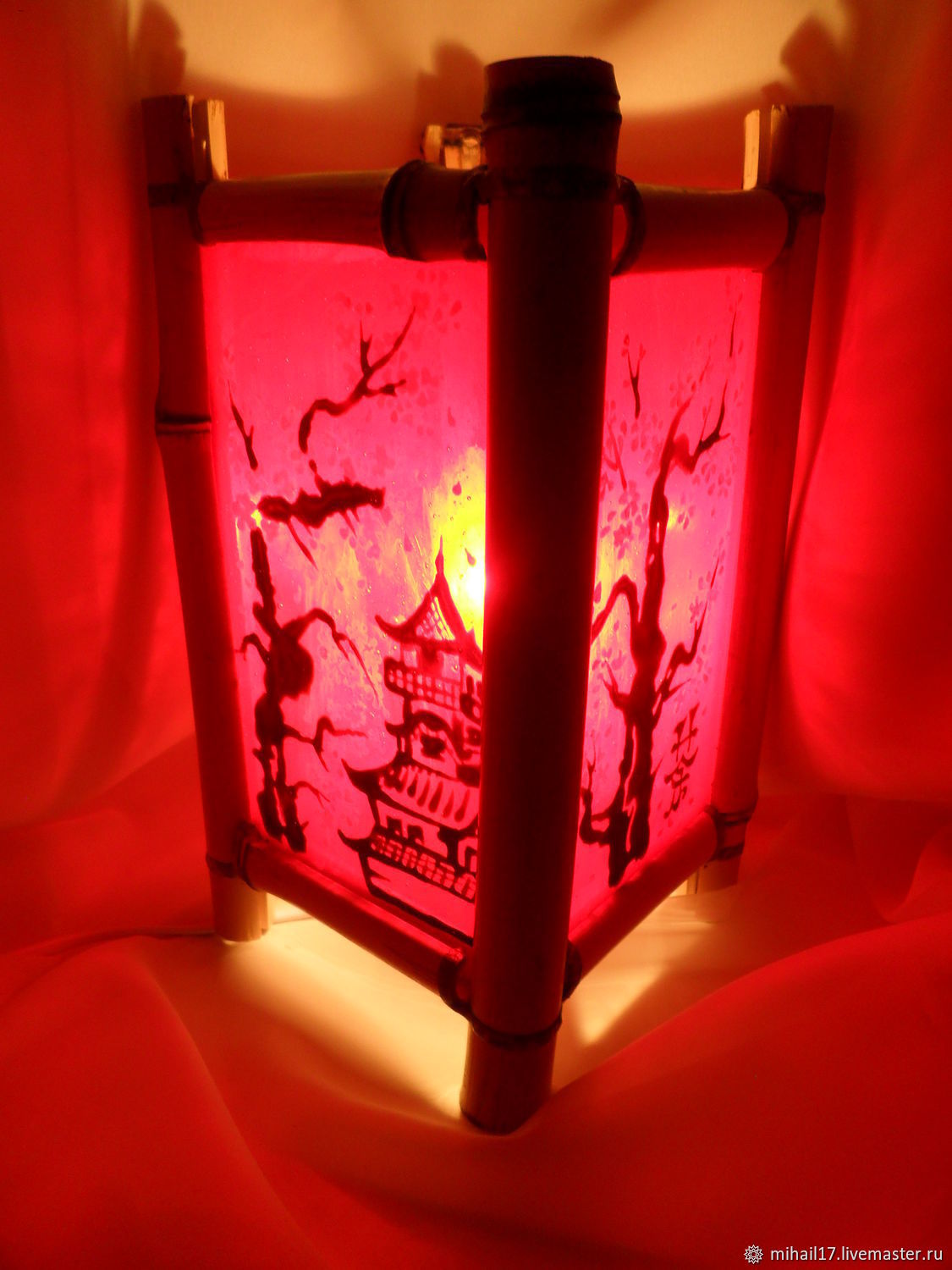 Светильник витражный в китайском стиле "Красный" в интернет-магазине ...