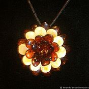 Украшения handmade. Livemaster - original item Amber flower pendant made of natural stone Gift girl woman. Handmade.