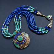 Украшения handmade. Livemaster - original item Necklace turquoise Necklace lapis lazuli  Ethnic style BLUE Handmade. Handmade.