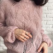 Пуловер ручной работы с оригинальными рукавами