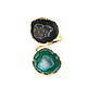Кольцо с кварцем черное, кольцо зеленое, кольцо два камня. Кольца. Ирина Моро-Магия теней тени для век. Ярмарка Мастеров.  Фото №6
