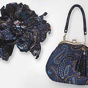 Сумки и аксессуары handmade. Livemaster - original item Blue Leather Bag Women`s Suede Handbag Clasp BLUE PAISLEY. Handmade.