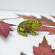 Order Frog, green toad, miniature. AnzhWoolToy (AnzhelikaK). Livemaster. . Miniature figurines Фото №3