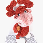 Куклы и игрушки handmade. Livemaster - original item Soft toys: Crocheted elk deer velour joy to the child. Handmade.