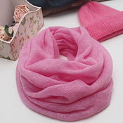 Caps: Beanie hat with a mohair elastic band powder pink hat
