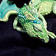 Brooch dragon 'Mint Sonia'. Brooch beads. Brooches. master Alena Litvin. Online shopping on My Livemaster.  Фото №2