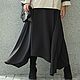 Black floor length skirt 4 wedges on a crepe yoke