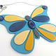 Choker leather Blue butterfly, Necklace, Moscow,  Фото №1