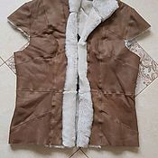 Одежда handmade. Livemaster - original item Leather fur vest Sheepskin. walnut. Handmade.