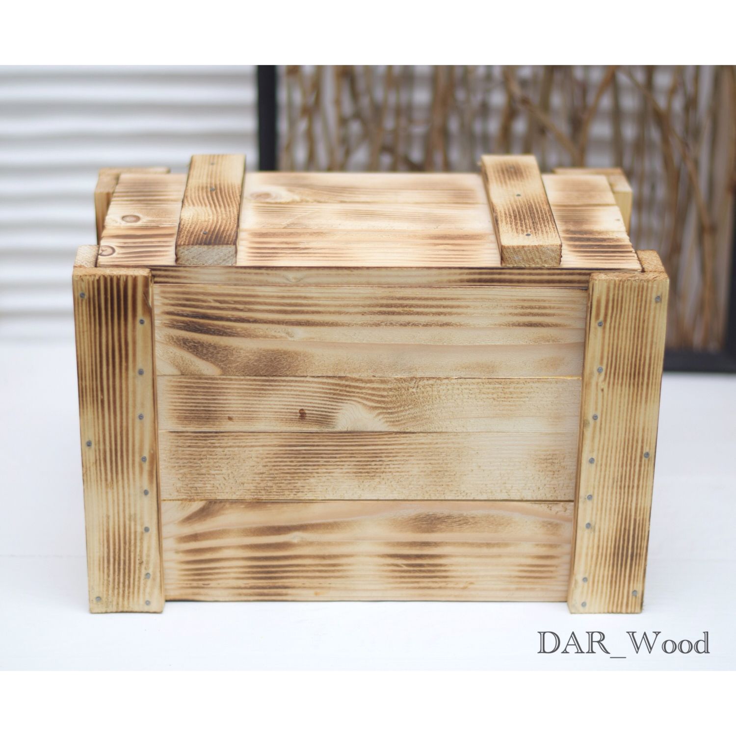 Деревянный ящик с крышкой для хранения – заказать на Ярмарке Мастеров .