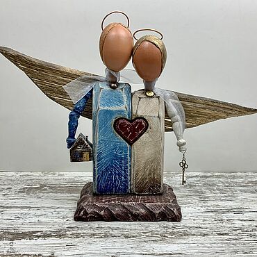 Для дома и интерьера ручной работы. Ярмарка Мастеров - ручная работа Статуэтки: Ангелы-хранители любви  и счастья в доме.. Handmade.
