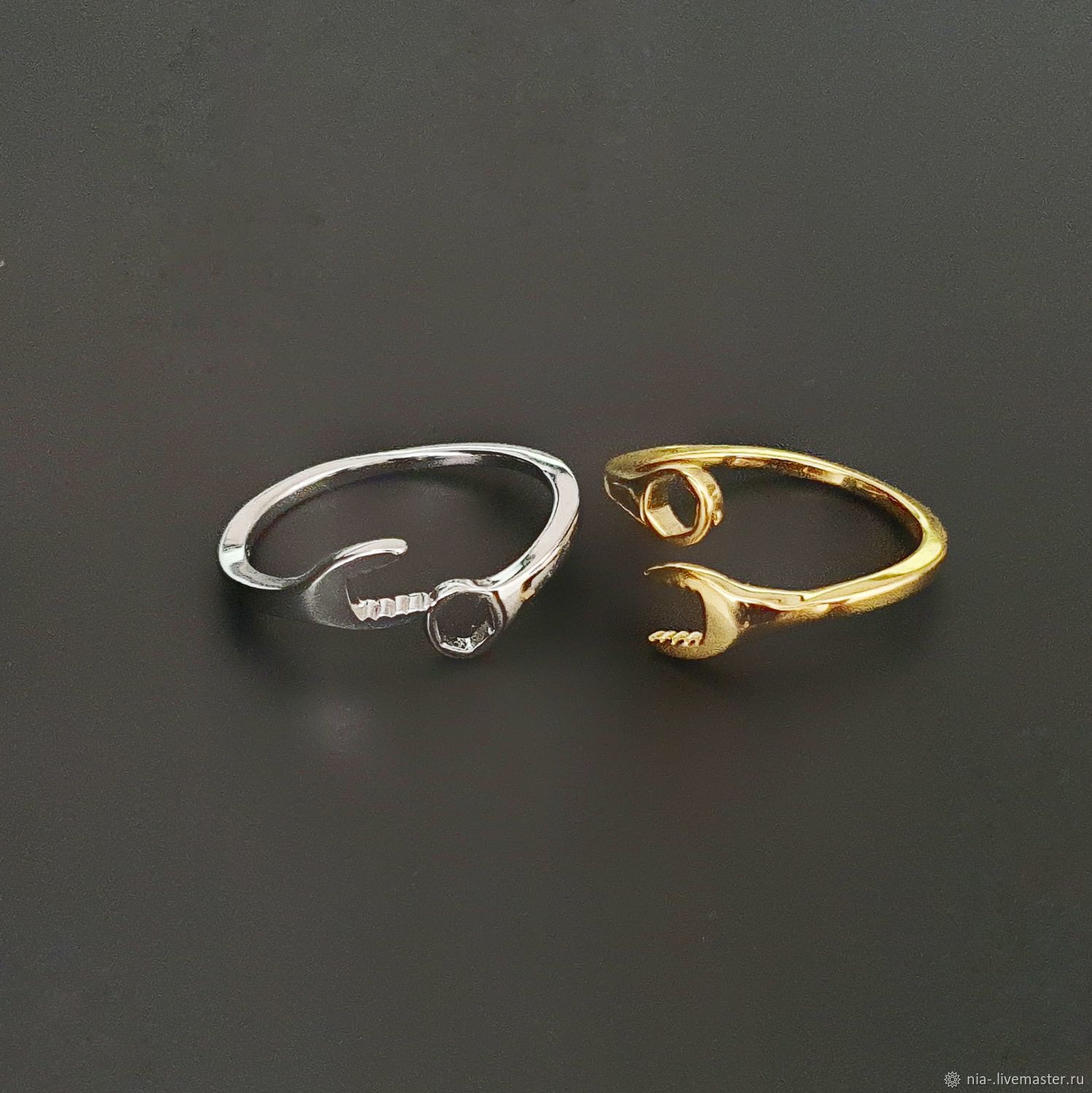 Кольцо Гаичный ключ 15 мм родий купить в интернет-магазине Ярмарка ...