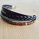 Bracelet made of genuine leather. Multi-row leather bracelet, Bead bracelet, Sergiev Posad,  Фото №1