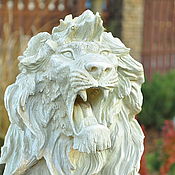 Дача и сад handmade. Livemaster - original item Lion sitting grinning Antique polystone stone. Handmade.