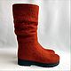 Felted Terracotta boots with a pressed top h 31-35. High Boots. Zhanna. My Livemaster. Фото №4