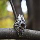 Silver Butterfly ring with garnet. Rings. kot-bayun. Online shopping on My Livemaster.  Фото №2