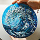  Wave Small round painting with acrylic and texture paste. Pictures. vjkm333333. My Livemaster. Фото №4