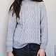 Gray MOOD knitted sweater made of Italian Merino wool. Sweaters. Dobryy_vyaz. My Livemaster. Фото №5