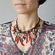 Boho necklace with coral, pearls, howlite, Necklace, Sergiev Posad,  Фото №1