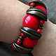 Wide bracelet made of natural stones. Red bracelet Bohemian. Cuff bracelet. Treasures Of Aphrodite. My Livemaster. Фото №6