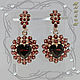 Earrings 'HEART II-Au' 585 gold, natural garnets. VIDEO, Earrings, St. Petersburg,  Фото №1
