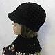 Order Knitted women's cap, black, half-wool. Cozy corner (nadejdamoshkina). Livemaster. . Caps1 Фото №3