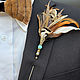 kit: Handmade bow tie and boutonniere. Butterflies. GooseTie. Bow tie feathers. My Livemaster. Фото №7