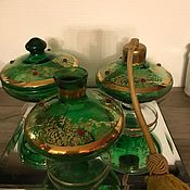 Винтаж handmade. Livemaster - original item Vintage set of glass for perfume, aroma oils, Bohemia, Czechoslovakia. Handmade.