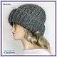 Шапка из кидмохера "А-ля Такори" темно серая ). Шапки. Ирина(shvilinka.knit). Ярмарка Мастеров.  Фото №5