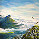 Картина маслом "Небо над горами", большой размер. Картины. Воевудская Дарья (chudesadoma). Интернет-магазин Ярмарка Мастеров.  Фото №2