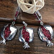 Украшения handmade. Livemaster - original item Sirun.  Earrings and pendant made of silver with zircons.. Handmade.