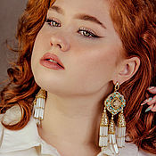 Украшения handmade. Livemaster - original item Sofia Beaded Earrings. Earrings with tassels. Embroidered earrings. Handmade.