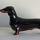 New Dachshund Smooth-Haired Faience. Figurines. Porcelain story. Online shopping on My Livemaster.  Фото №2