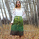 'The spruce dreams' Felted skirt on silk, Skirts, Magnitogorsk,  Фото №1
