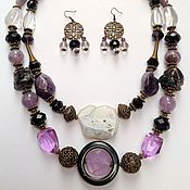 Украшения handmade. Livemaster - original item Set of natural stones and crystal in Oriental style Twilight.. Handmade.