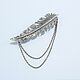 Brooch-Clip Feather 925 Sterling Silver APS0008. Brooch-clip. Sunny Silver. My Livemaster. Фото №5