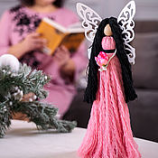 Куклы и игрушки ручной работы. Ярмарка Мастеров - ручная работа Angel macrame large wings EMO rose dress. Handmade.