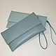 Order Clutch bags small, leather.Grey-blue and pale mint. Bags and accessories. Alexandra (SSbagS). Livemaster. . Clutches Фото №3