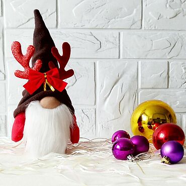 Куклы и игрушки ручной работы. Ярмарка Мастеров - ручная работа Мягкие игрушки: Гном олень. Рождественский гном на Новый год.. Handmade.