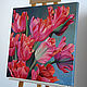 Painting 'Pink tulips' oil on canvas 60h60 cm. Pictures. vestnikova. Online shopping on My Livemaster.  Фото №2